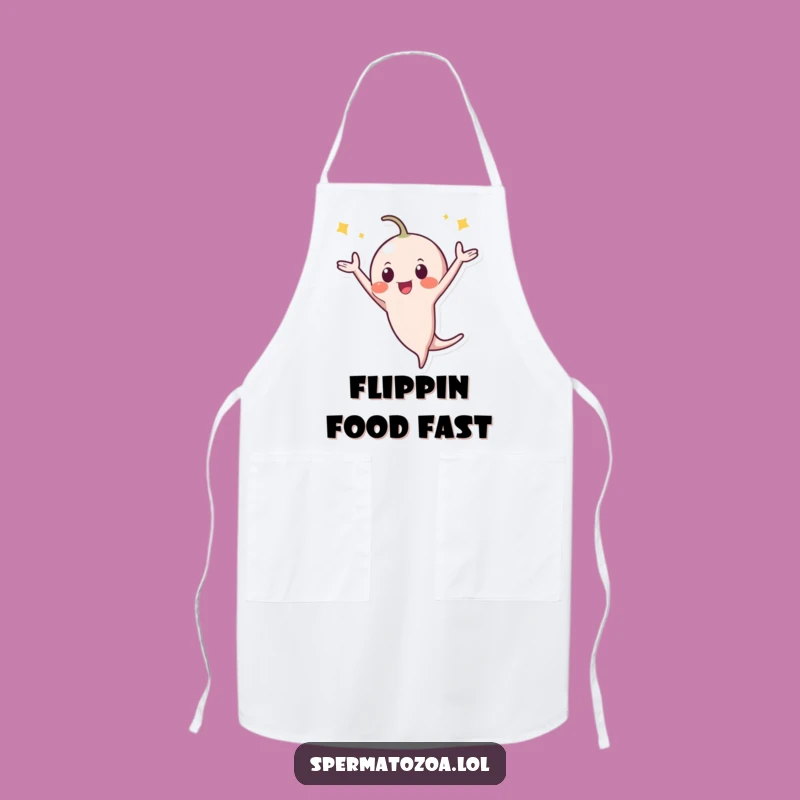 Funny Sperm Flip Apron: Cook Up Some Fun with Fertility Humor