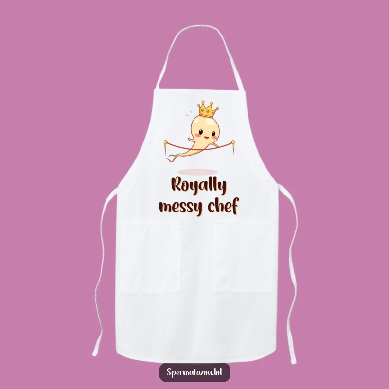 Funny Sperm King Apron: Hilarious Sperm Cell Cooking Gift for Kitchen Fun