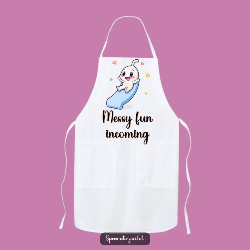 Funny Sperm Slide Apron: Glee in the Kitchen, Hilarious Funny Gift!