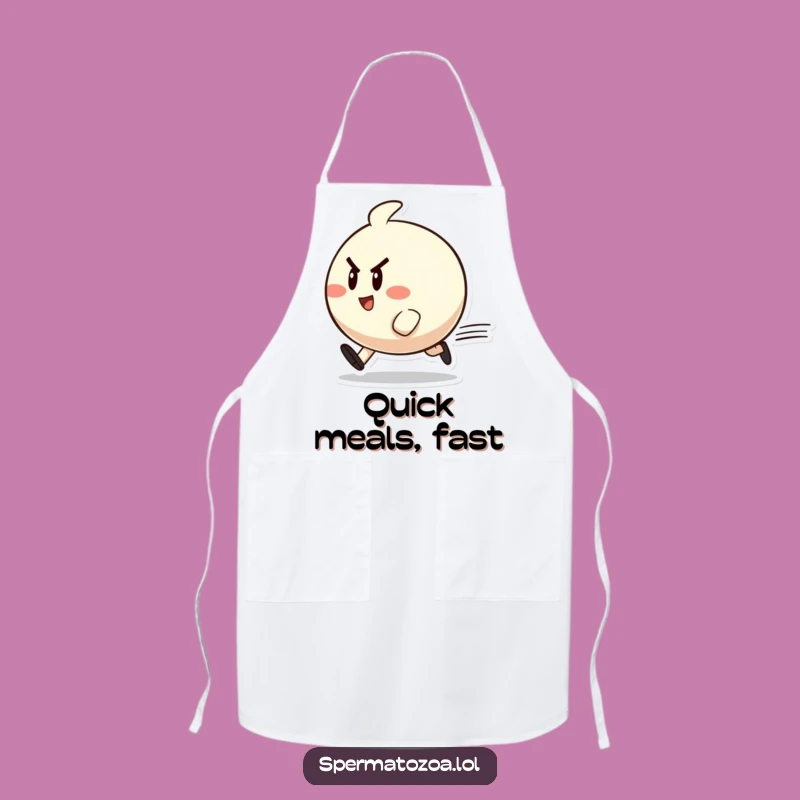 Funny Zippy Character Apron: Cook with Determined Cheer & Speed