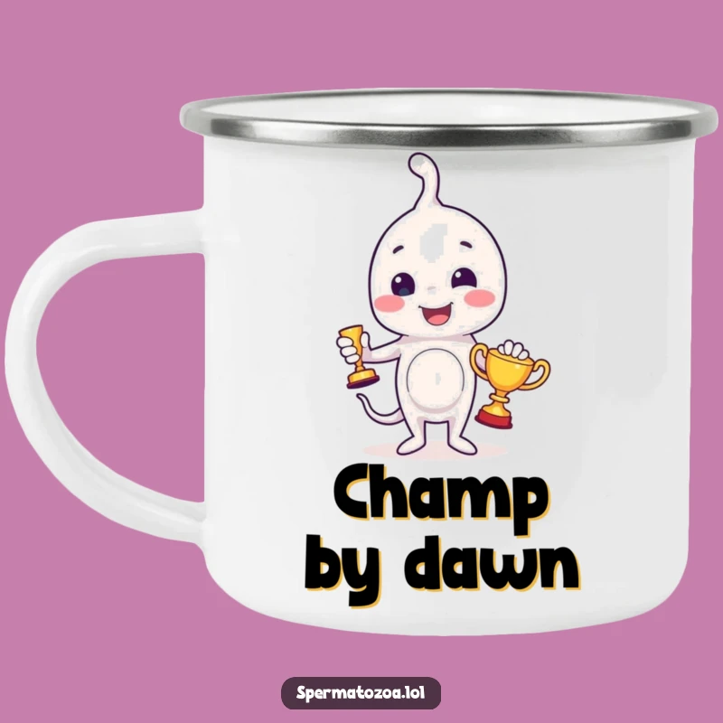 Funny Sperm Trophy Camping Mug: Adventure Fuel with Humorous Sperm Pride!