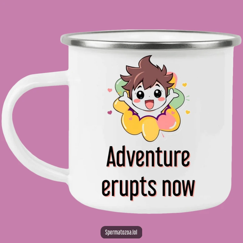 Funny Abstract Burst Camping Mug: Adventure Escape, Outdoor Humor Gift