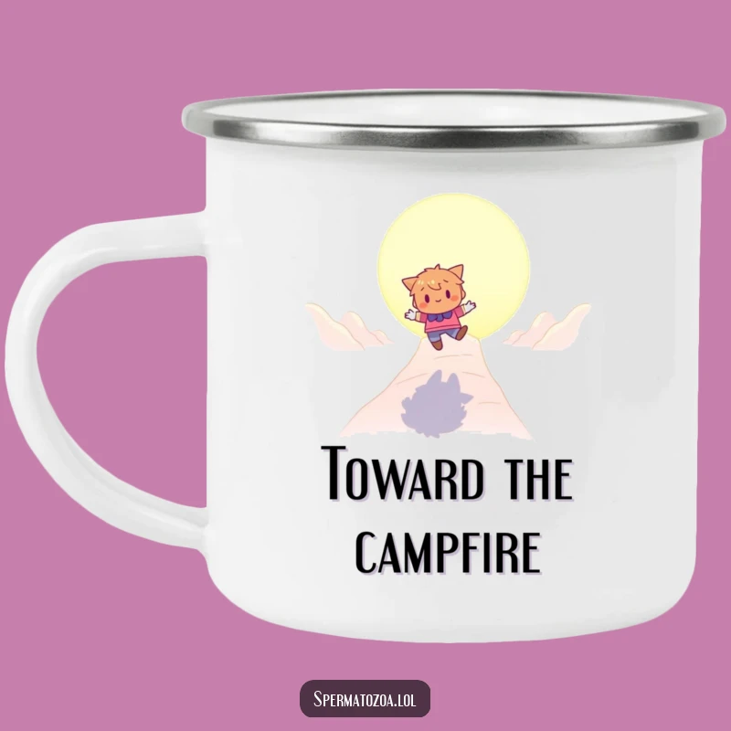 Funny Bouncing Character Camping Mug: Enjoy Playful Journeys Outdoors