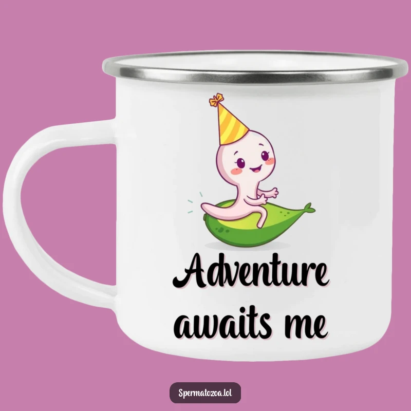 Funny Sperm Cell Avocado Party Camping Mug: Adventures Fueled By Festive Fun!