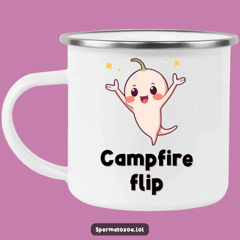 Funny Sperm Flip Camping Mug: Fuel Your Adventures with Fertility Fun