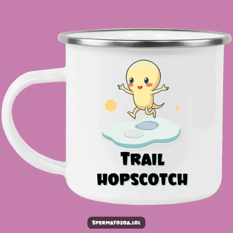 Funny Sperm Hopscotch Camping Mug: Fuel Your Adventures with Playful Fun