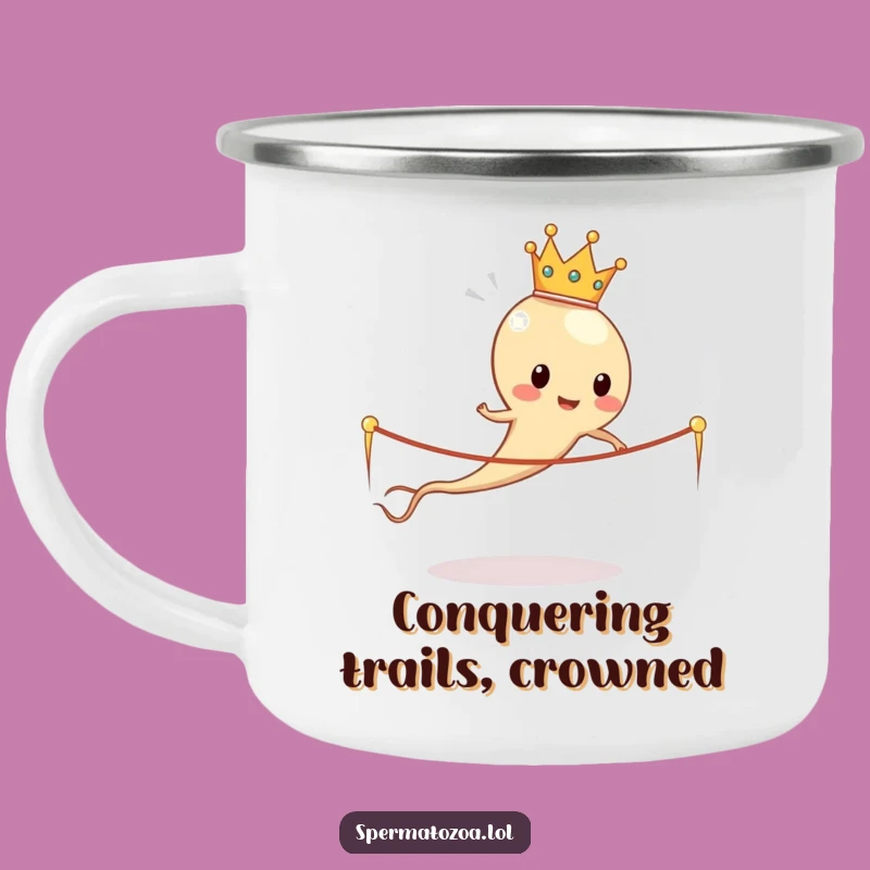 Funny Sperm King Camping Mug: Durable Sperm Cell Gift for Outdoor Laughs
