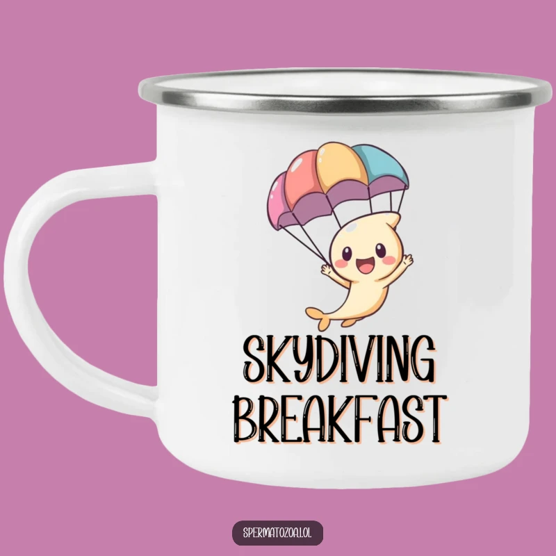 Funny Sperm Parachute Camping Mug - Exciting Character Adventure Cup