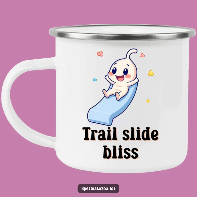 Funny Sperm Slide Camping Mug: Glee & Adventure, Hilarious Funny Gift!