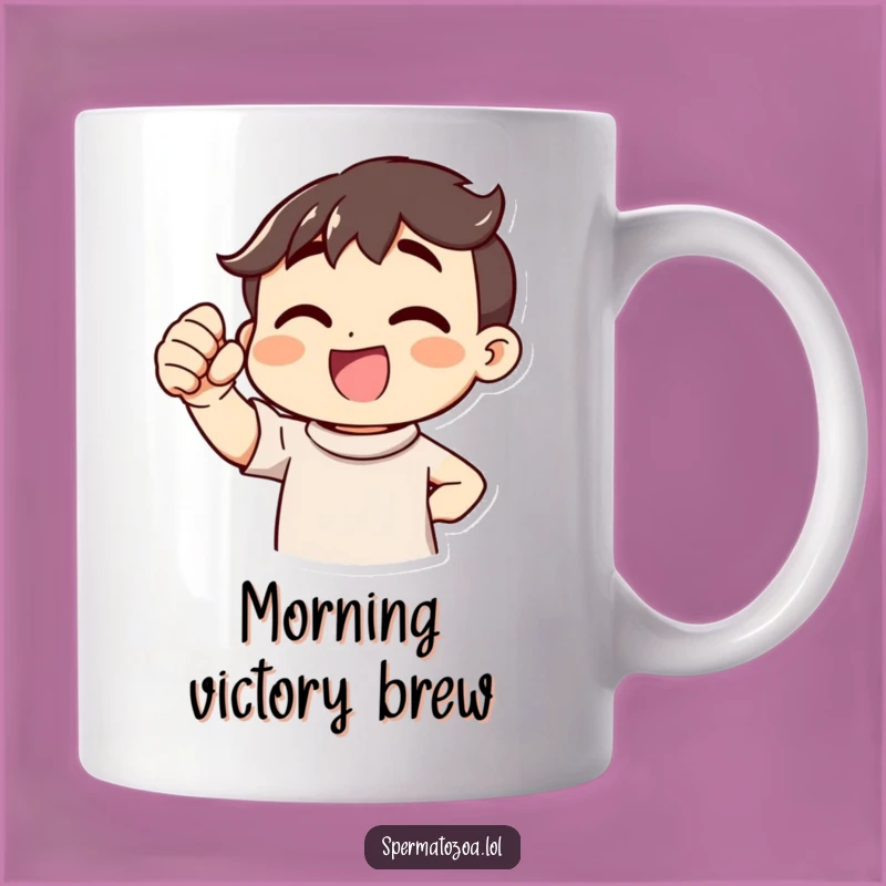 Funny Victory Cheer Mug: Cheerful Fist Pump, Perfect Funny Gift for Champions