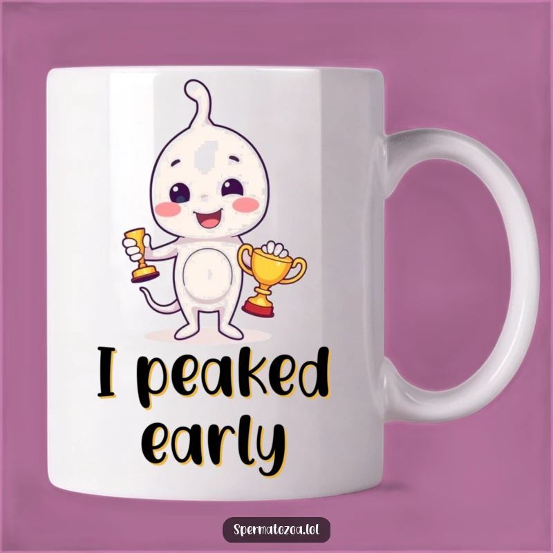 Funny Sperm Trophy Mug: Celebrate Wins with This Humorous Sperm Gift!