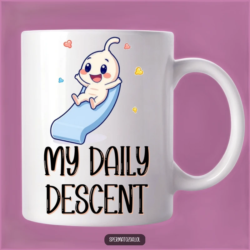 Funny Sperm Slide Mug: Glee & Joy, Perfect Funny Gift for Him!