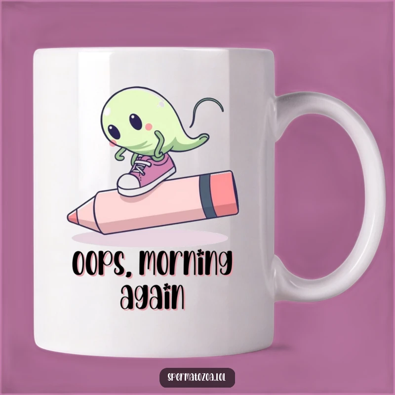 Funny Sperm Cell Tripping Mug: Hilarious Oopsie Daisy Humor Gift!