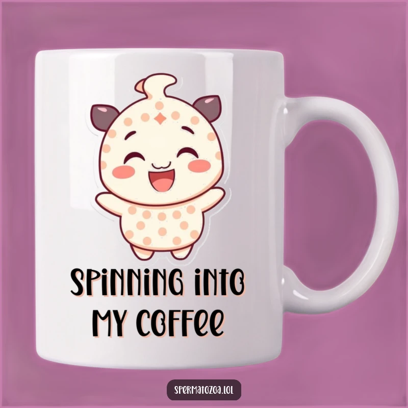 Funny Dotted Character Mug - Gleeful Spinning Smile Gift for Fun