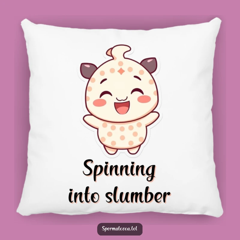 Funny Dotted Character Pillow - Cozy Gleeful Spinning Smile Comfort
