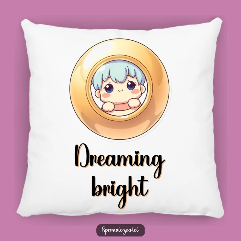 Funny Pillow: Curious Character Behind Shiny Circle - Soft Funny Gift