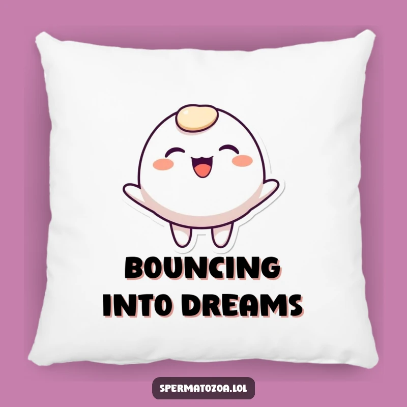 Funny Rounded Character Pillow - Cozy Joyful Bouncing Smile Comfort