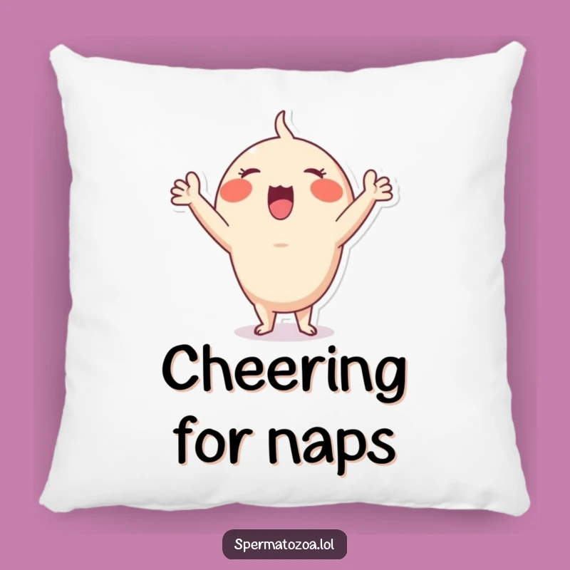 Funny Sperm Cheer Pillow: Enthusiasm & Comfort, Adorable Funny Gift!