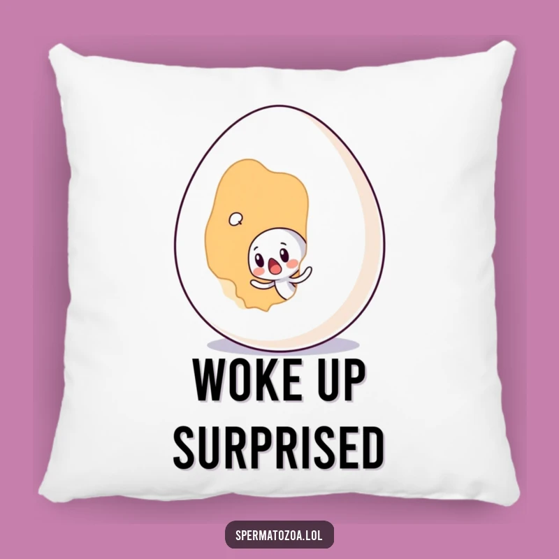 Funny Sperm Egg Surprise Pillow - Cozy Shocked Character Decor