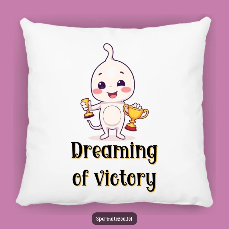 Funny Sperm Trophy Pillow: Cuddle Up with This Humorous Sperm Celebration!
