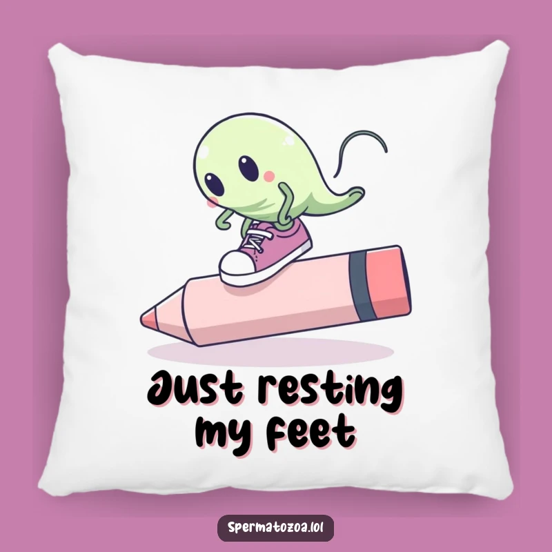 Funny Sperm Cell Tripping Pillow: Cuddle Up With Comical Falls!