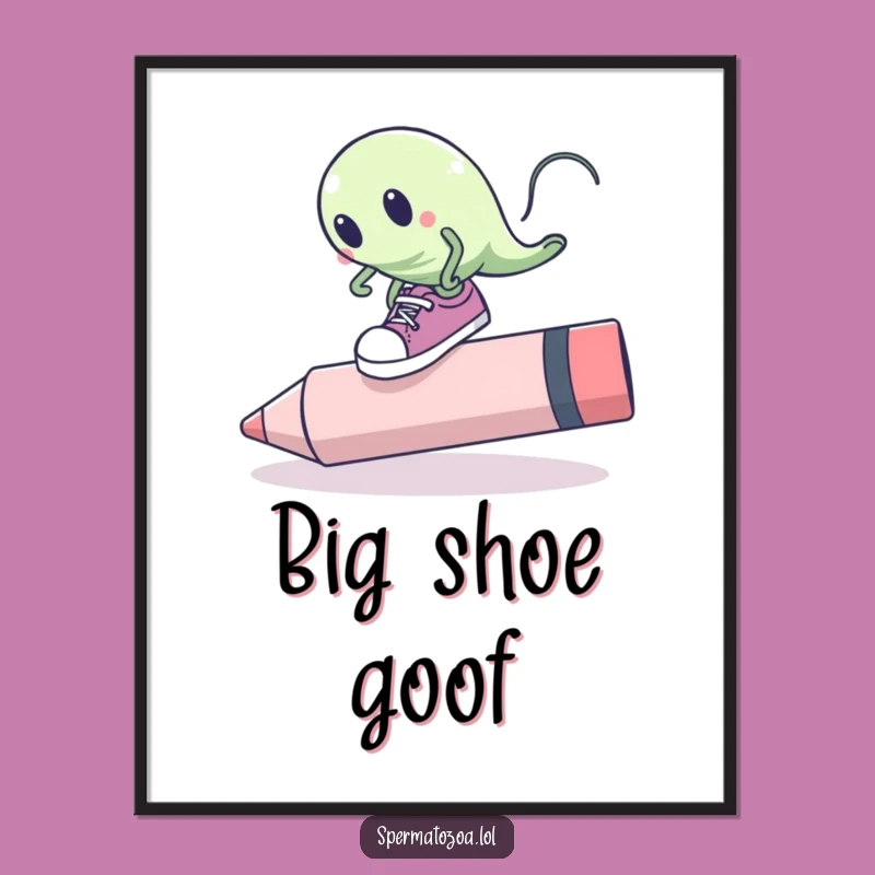 Funny Sperm Cell Tripping Digital Art: Instant Clumsy Humor for Your Walls!