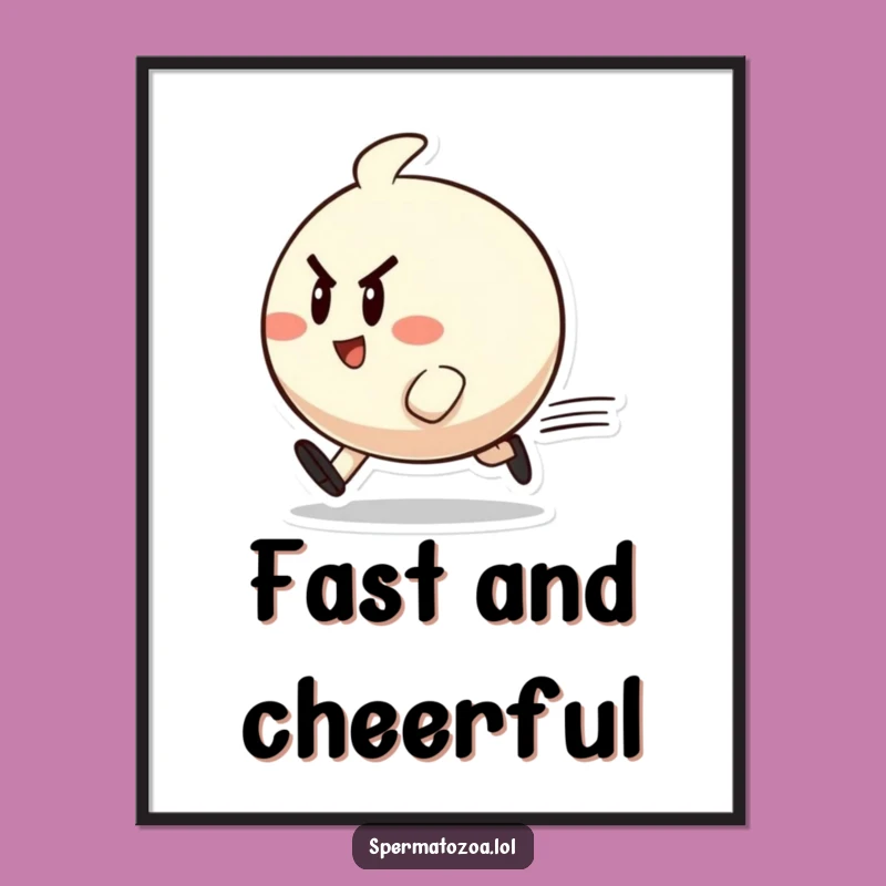 Funny Zippy Character Digital Art: Determined Cheer for Energetic Decor