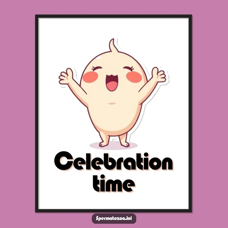 Funny Sperm Cheer Digital Print: Enthusiasm, Instant Hilarious Art!