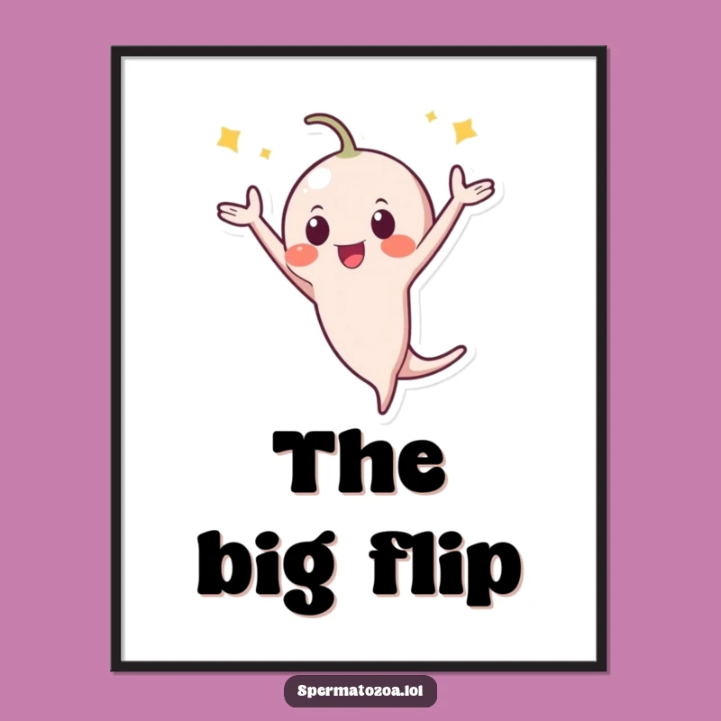 Funny Sperm Flip Digital Print: Instant Energetic Art for Festive Spaces