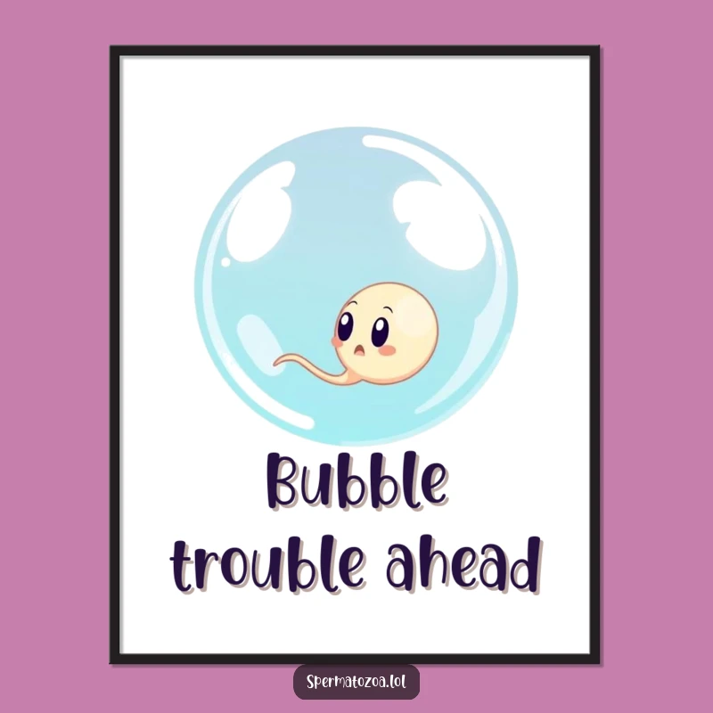 Funny Surprised Sperm Bubble Digital Art: Hilarious Cell Art, Unique Funny Gift