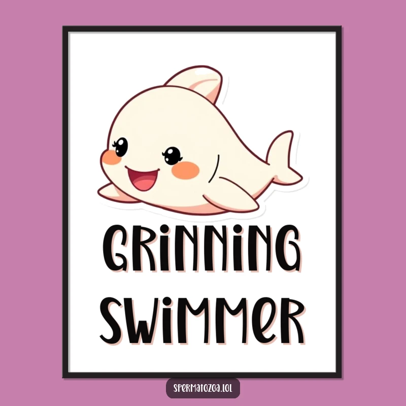 Funny Tiny Swimmer Digital Art: Inspire Your Space with This Determined Printable!