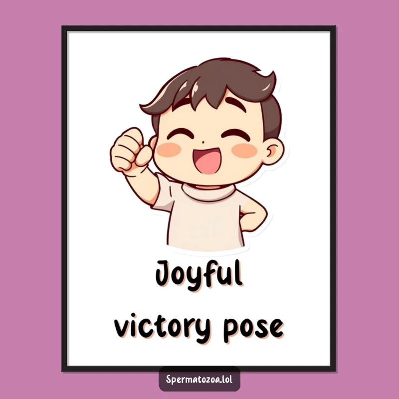 Funny Victory Cheer Digital Art: Enthusiastic Energy, Instant Funny Gift for Wall Decor