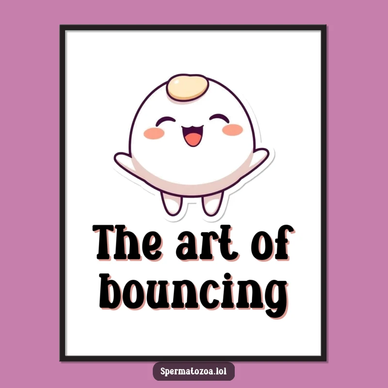 Funny Rounded Character Digital Art - Joyful Bouncing Smile Download