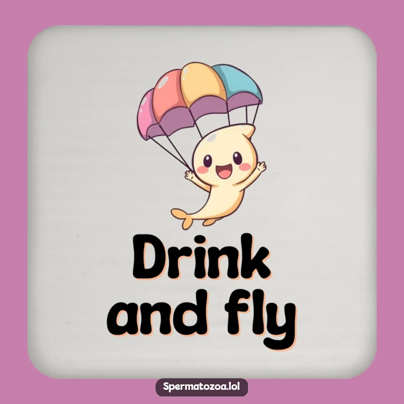 Funny Sperm Parachute Drink Coaster - Exciting Character Table Protector