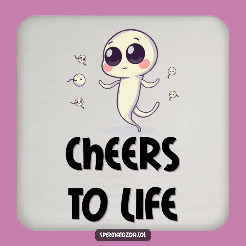 Funny Sperm Cell Juggling Coaster: Protect Surfaces With Bizarre Biology Fun!