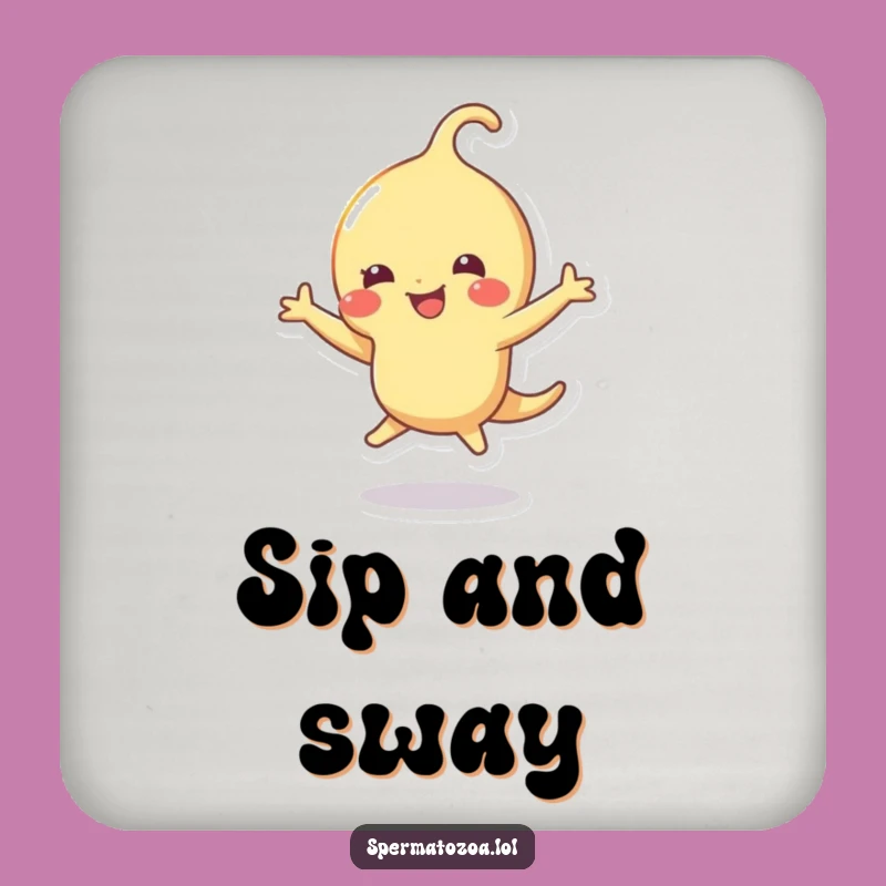 Funny Sperm Dance Coaster: Protect Surfaces with Humorous Moves!