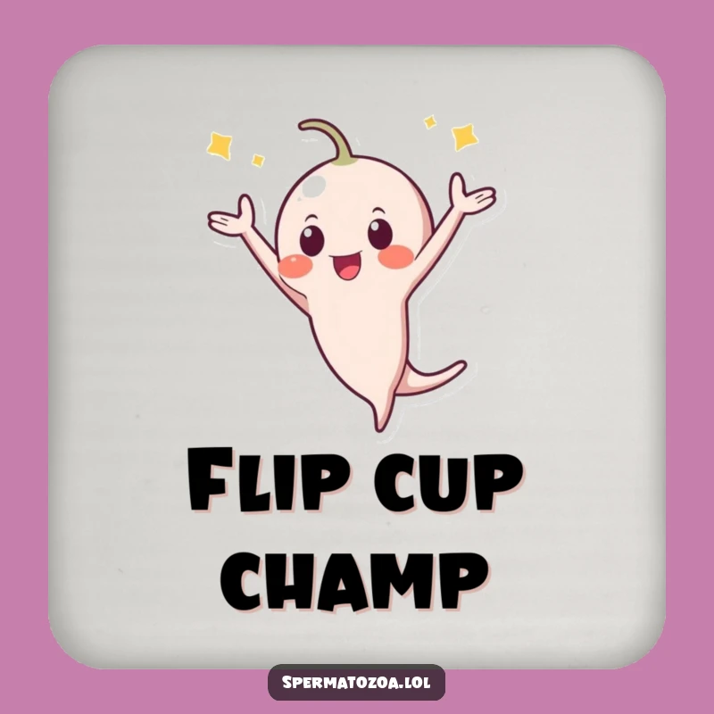 Funny Sperm Flip Coaster: Protect Surfaces with Playful Celebration Humor