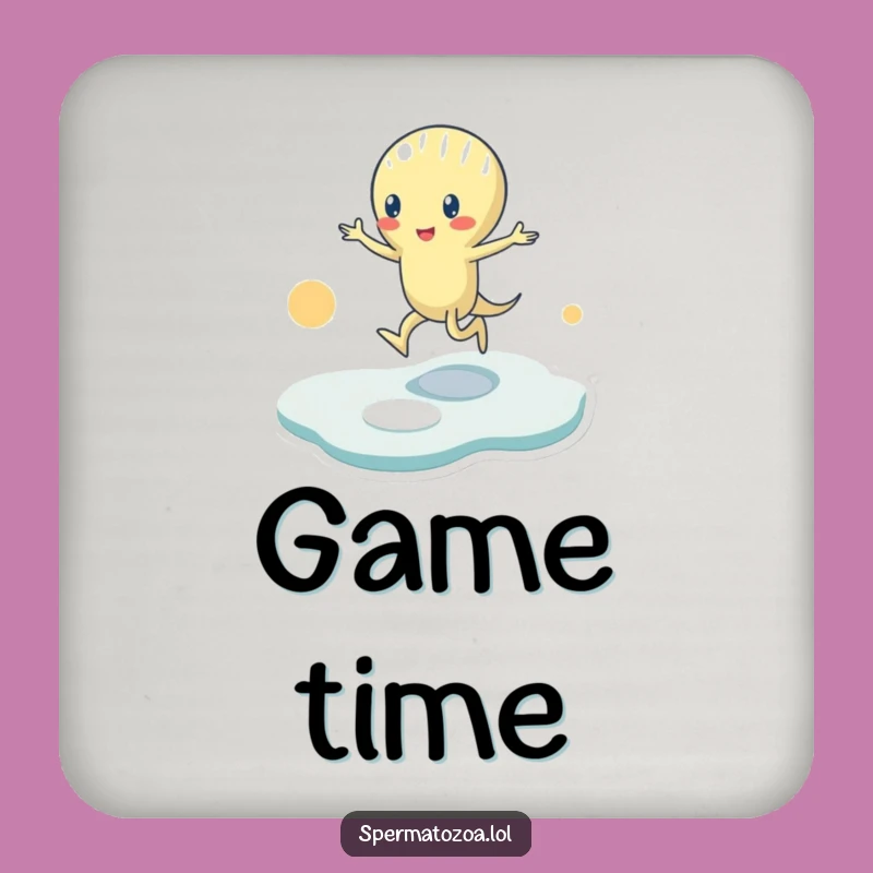 Funny Sperm Hopscotch Coaster: Protect Surfaces with Playful Game Humor