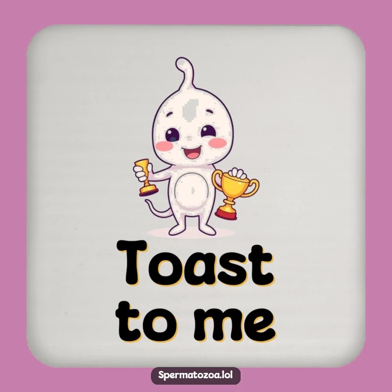Funny Sperm Trophy Coaster: Protect Surfaces with Humorous Sperm Style!