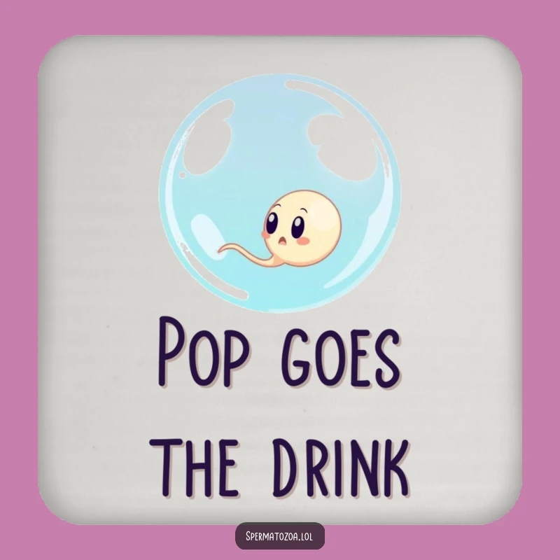 Funny Surprised Sperm Bubble Coasters: Set of 4 Hilarious Cell Gifts