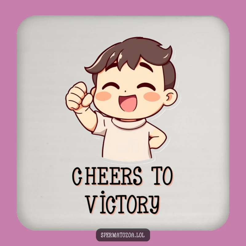 Funny Victory Cheer Coaster: Enthusiastic Protection, Charming Funny Gift for Drink Lovers