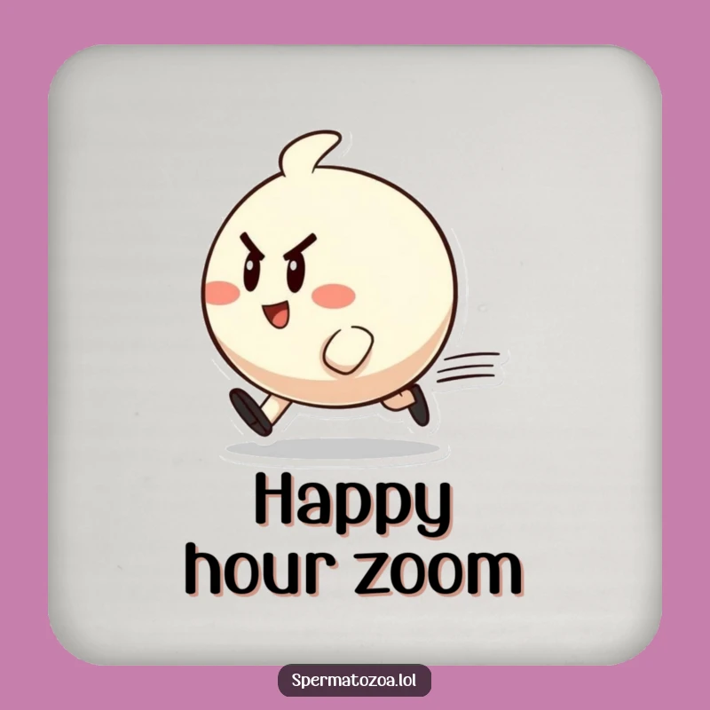 Funny Zippy Character Coaster: Protect Surfaces with Determined Cheer