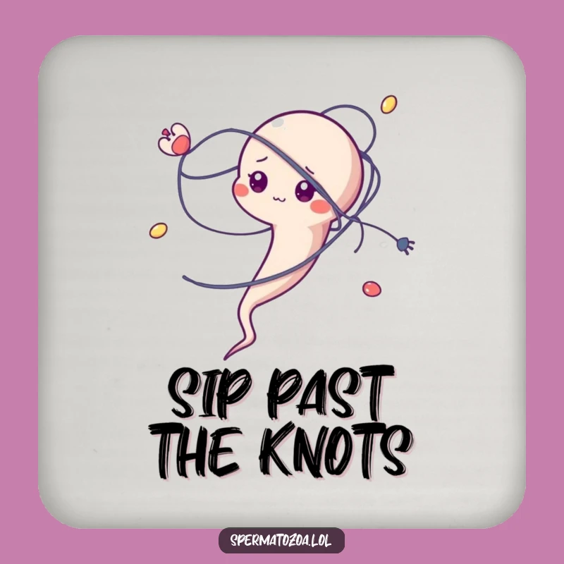 Funny Tangled Sperm Coaster - Protect Surfaces from Life's Little Messes!