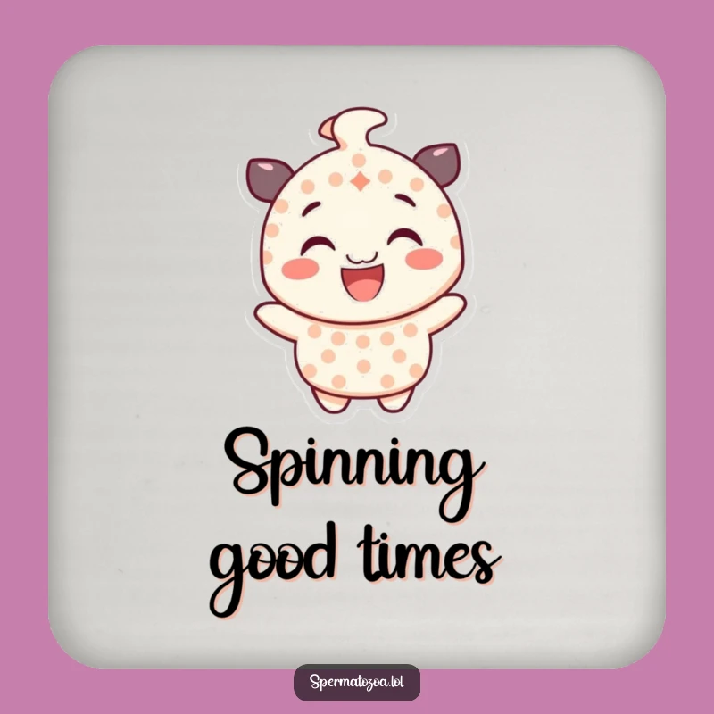 Funny Dotted Character Coaster - Gleeful Spinning Smile Protector