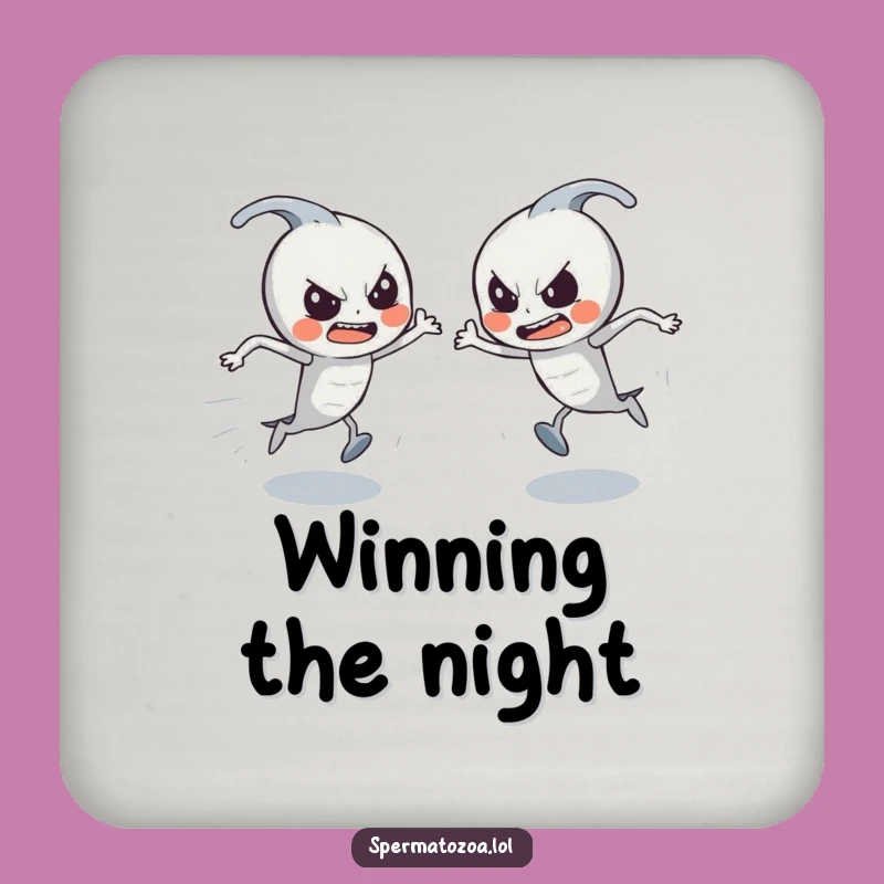 Funny Sperm Race Coasters: Determined Protection, Hilarious Table Gift!