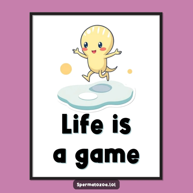 Funny Sperm Hopscotch Poster: Bring Playful Energy to Your Walls