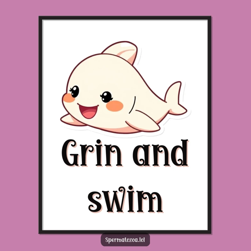 Funny Tiny Swimmer Poster: Inspire Your Space with This Determined Character's Artwork!