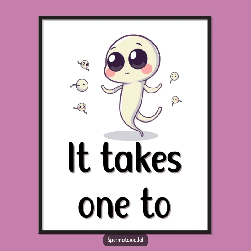 Funny Sperm Cell Juggling Poster: Bring Hilarious Biology Art Home!