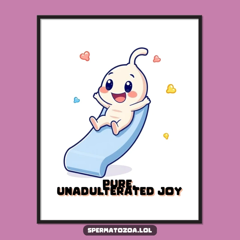 Funny Sperm Slide Poster: Glee & Fun, Hilarious Wall Art Funny Gift!