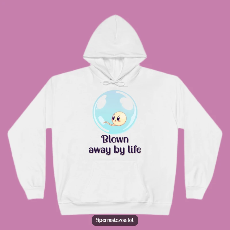 Funny Surprised Sperm Bubble Hoodie: Cozy Cell Surprise, Perfect Funny Gift